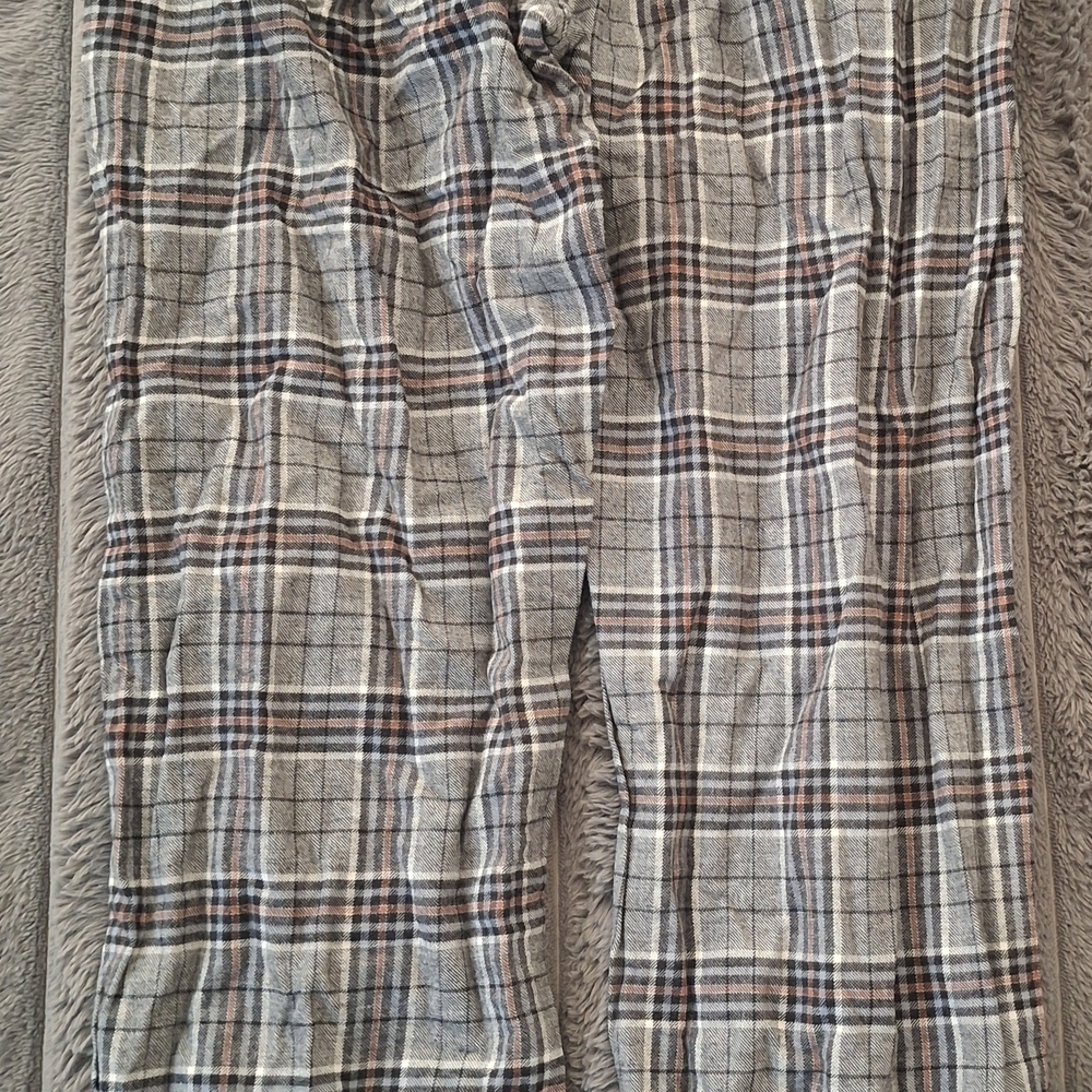 Plaid Gray and Brown Pants